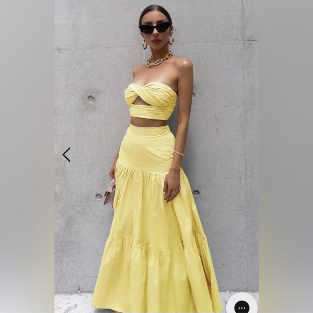 Runaway the Label Ayla Yellow Maxi Skirt and top set